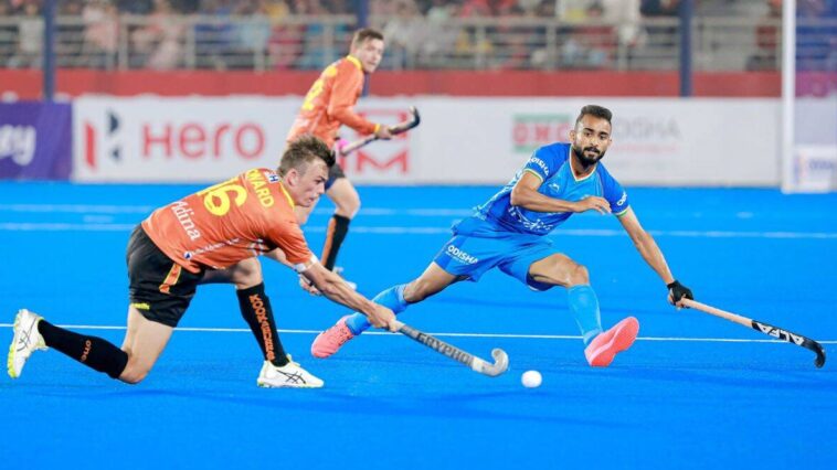 India and Australia players in action. PHOTO COURTESY