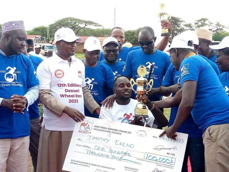 Timothy Ekeno Triumphs in NONDO Wheelchair Race, Bringing Glory to Team Turkana. PHOTO COURTESY