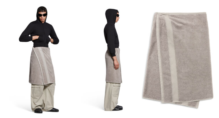 Balenciaga unveils towel skirt selling for Sh140,000. PHOTO COURTESY