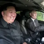 North Korea's leader Kim Jong Un goes for a ride with Vladimir Putin [KCNA via Reuters]