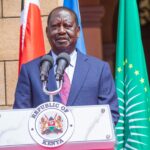 Azimio Leader Raila Odinga on Wednesday issuing an address. PHOTO COURTESY