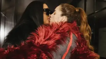 Brenda Biya kissing Brazilian model Layyons Valença. PHOTO COURTESY