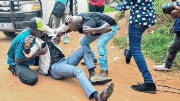 Uganda’s main opposition leader, Bobi Wine, injured by a teargas canister when police fired at his convoy in Kampala, Uganda, September 3, 2024. PHOTO COURTESY
