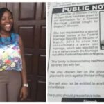 A Nigerian woman, Shalom Titilayo Shoremi, has been publicly disowned by her family after she attempted to marry another woman.